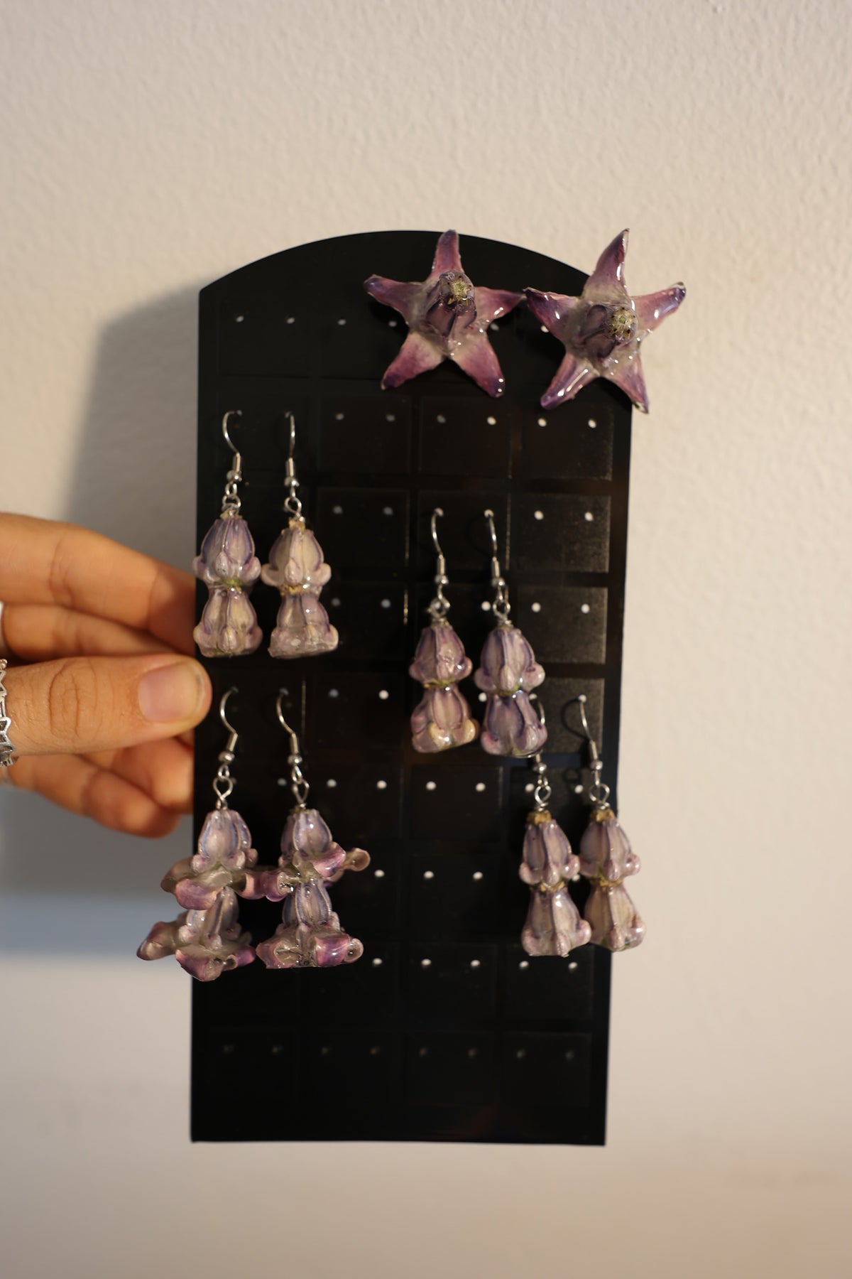 Crown flower earrings #2