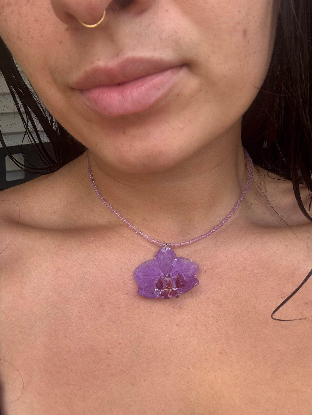 Mini orchid necklace