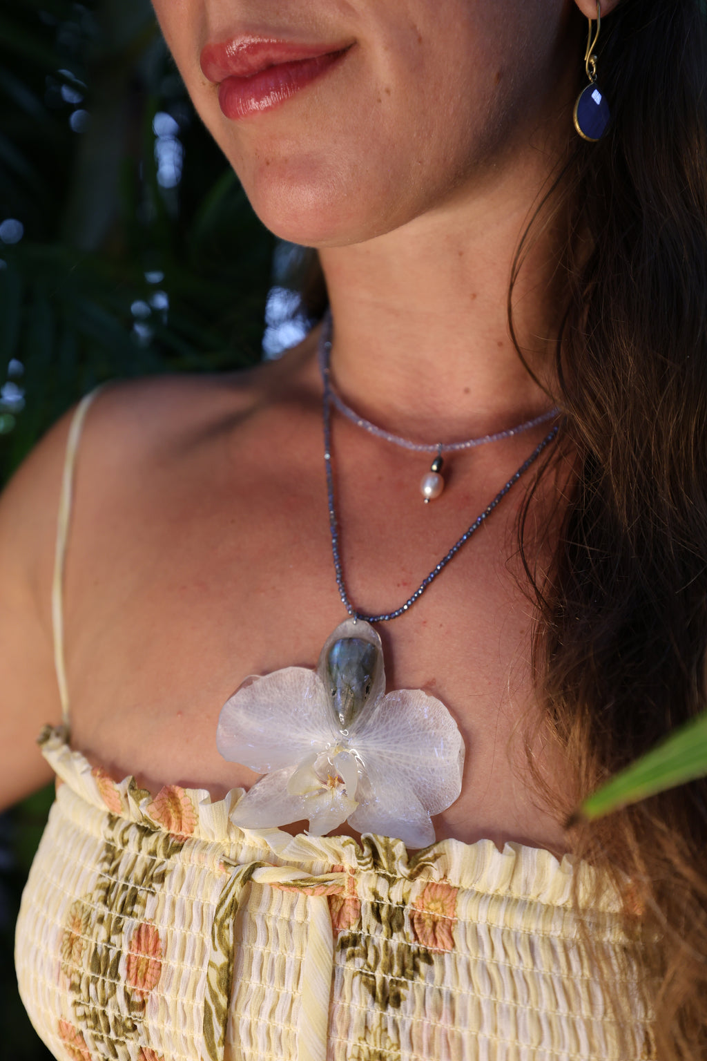 Orchid with labadorite
