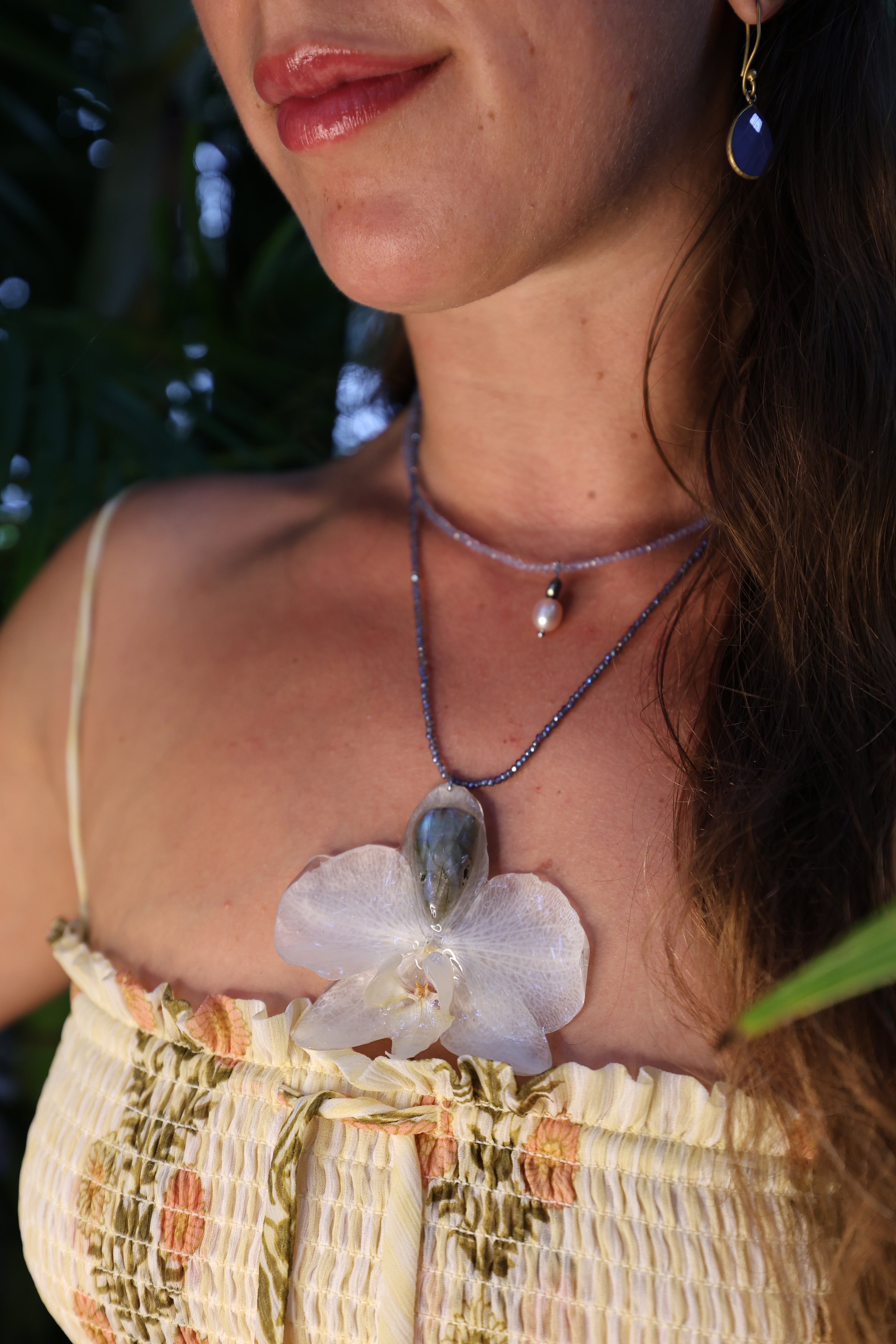 Orchid with labadorite