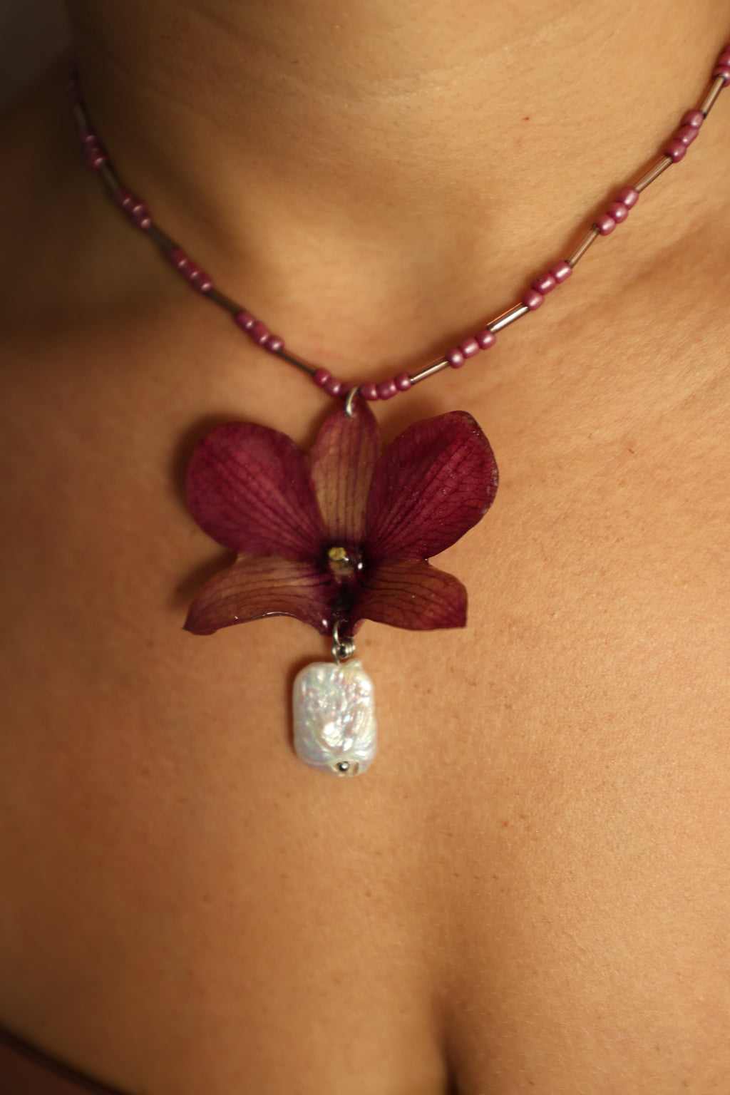 Draped Orchid Necklace
