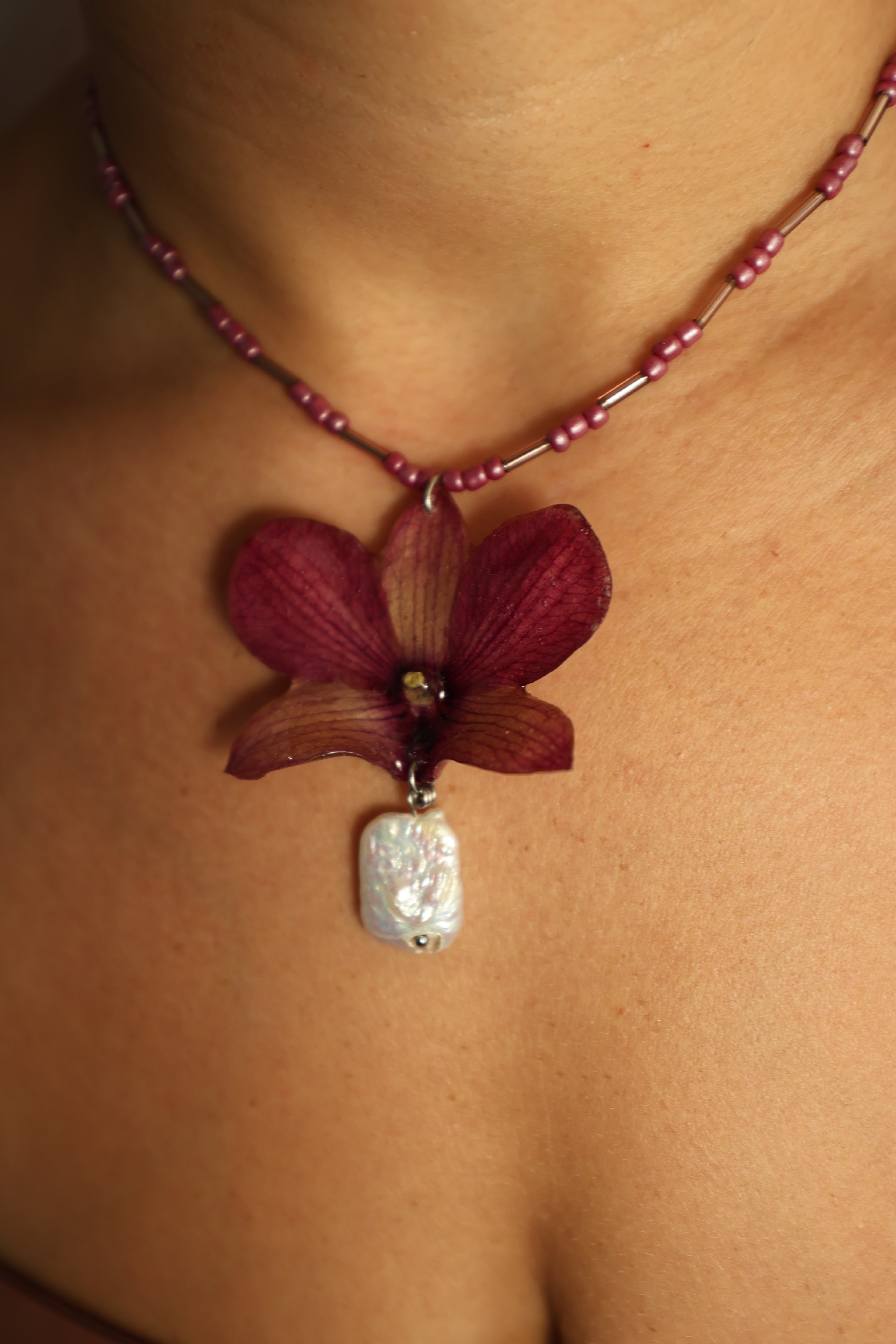 Draped Orchid Necklace