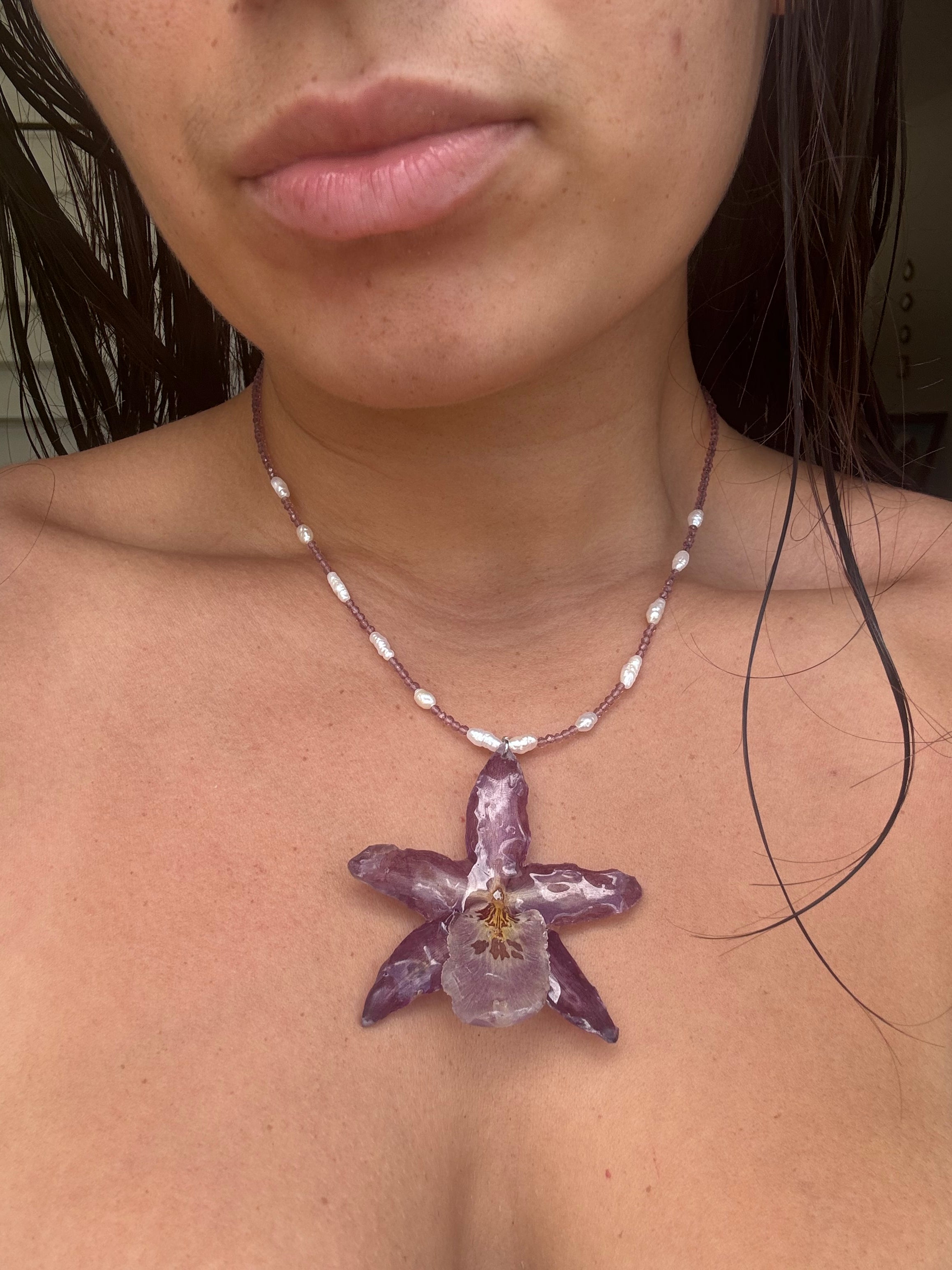 Purple Orchid Necklace