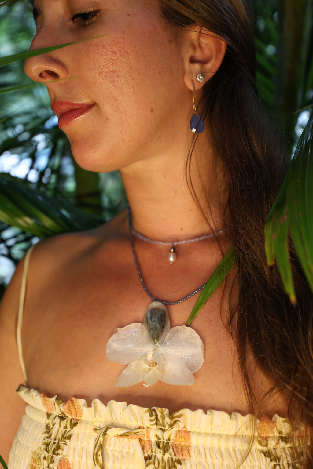 Orchid with labadorite
