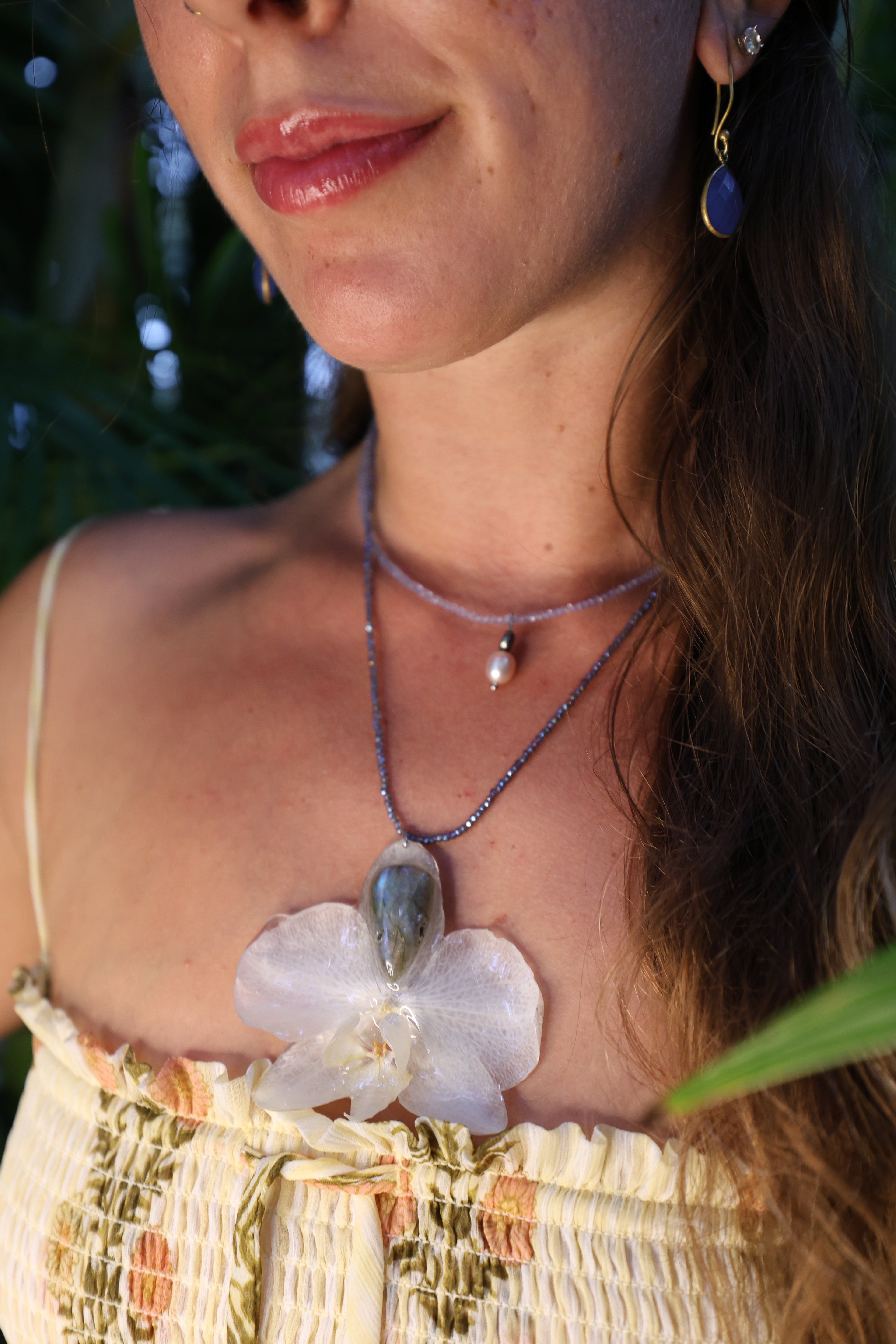 Orchid with labadorite