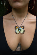 Yellow and Orange Butterfly with Labradorite