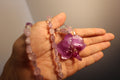 Moonstone orchid with clear quarts and amethyst