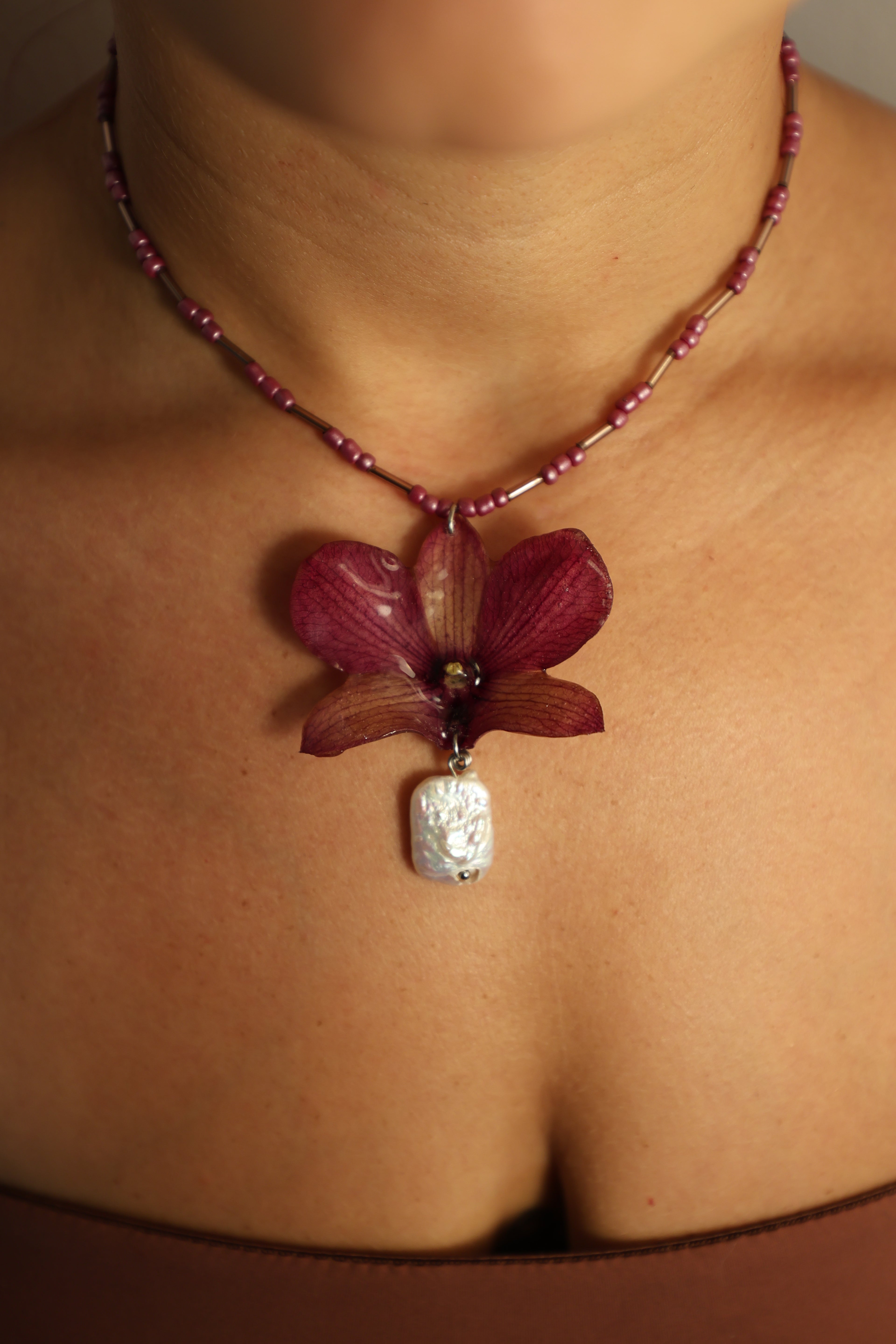 Draped Orchid Necklace