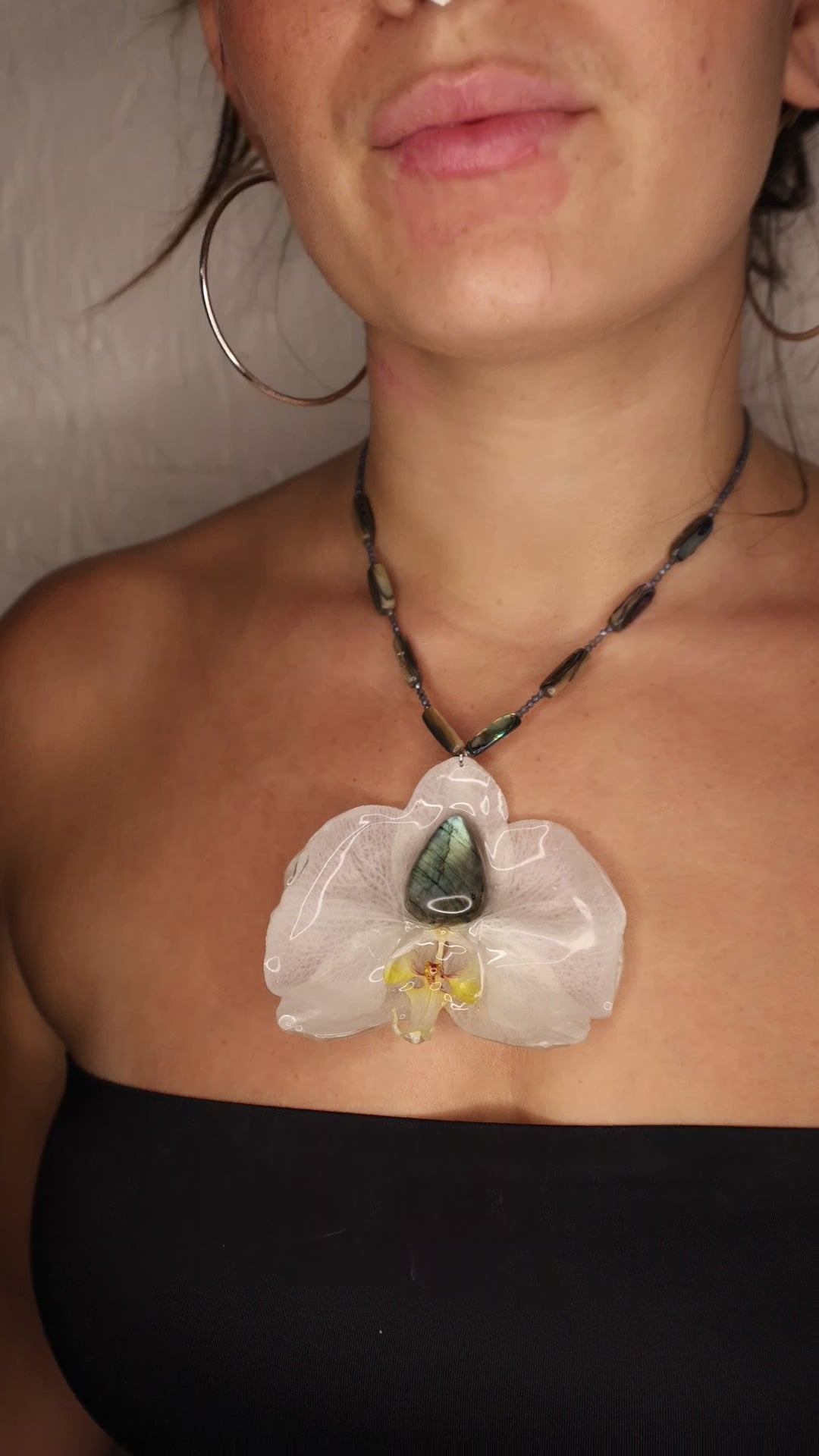 Gemstone Orchid Necklace