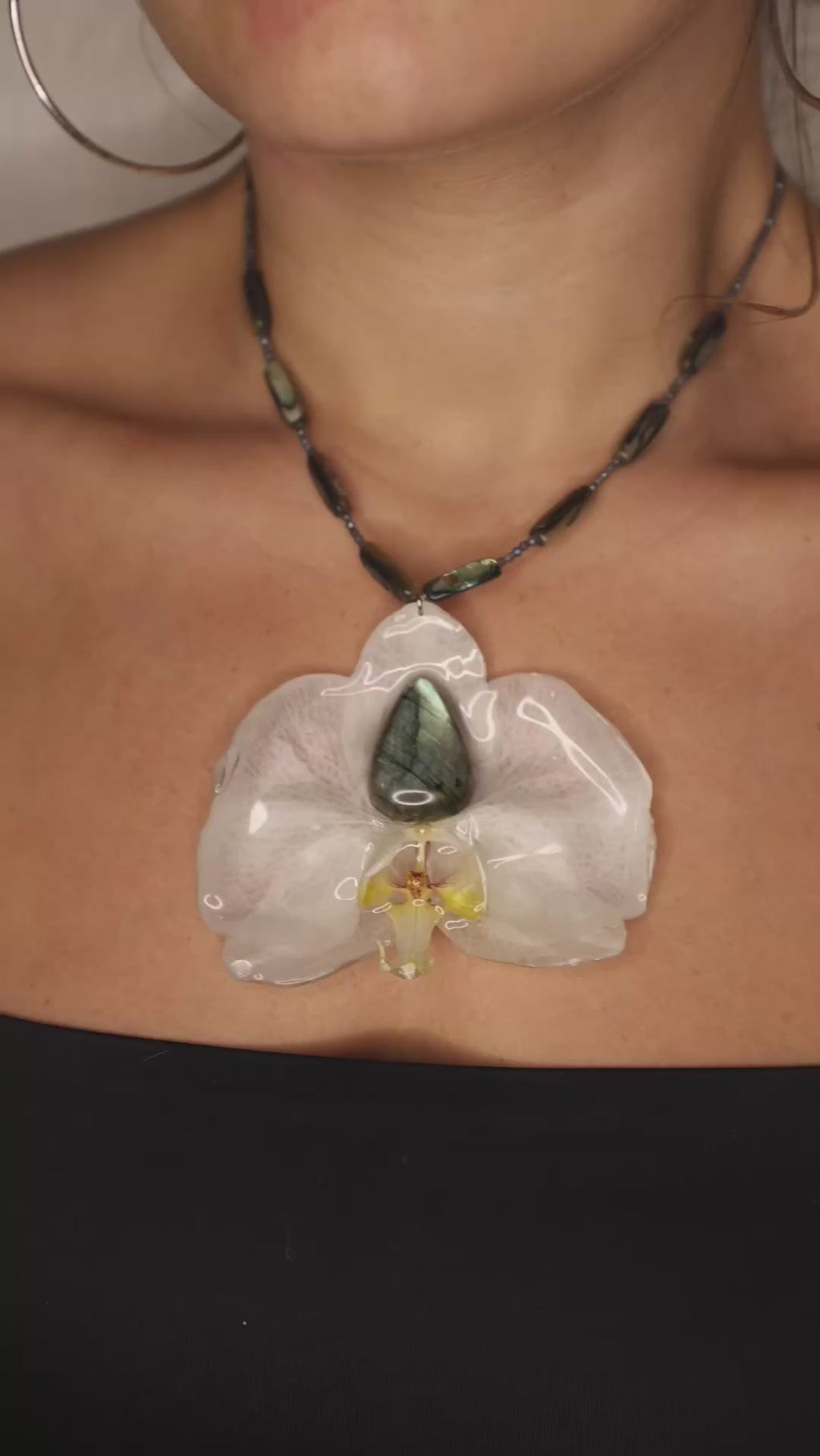 Gemstone Orchid Necklace