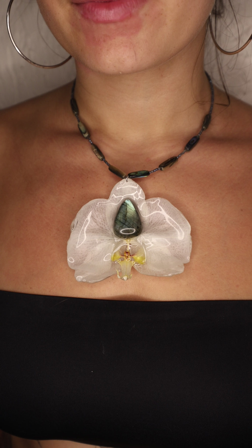 Gemstone Orchid Necklace